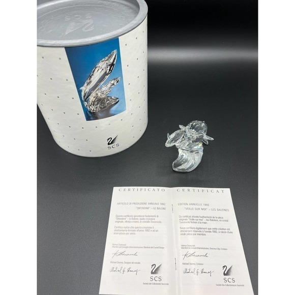 Swarovski Crystal SCS 1992 Annual Edition "Care for me" the Whales with Box - Picture 5 of 7